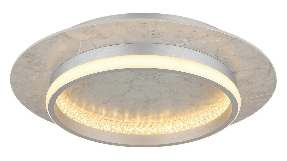 GLOBO LED-Deckenleuchte MARY 62000102 Opal silber klar Metall Kunststoff H/D: ca. 8,2x40 cm 1 Brennstellen MARY - klar/Opal (40,00/8,20cm) - GLOBO