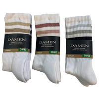 Damen-Socken sortiert 3 Packstücke Größe 35-38 Sportsocken_Damen_Ringel_3erPack - sortiert