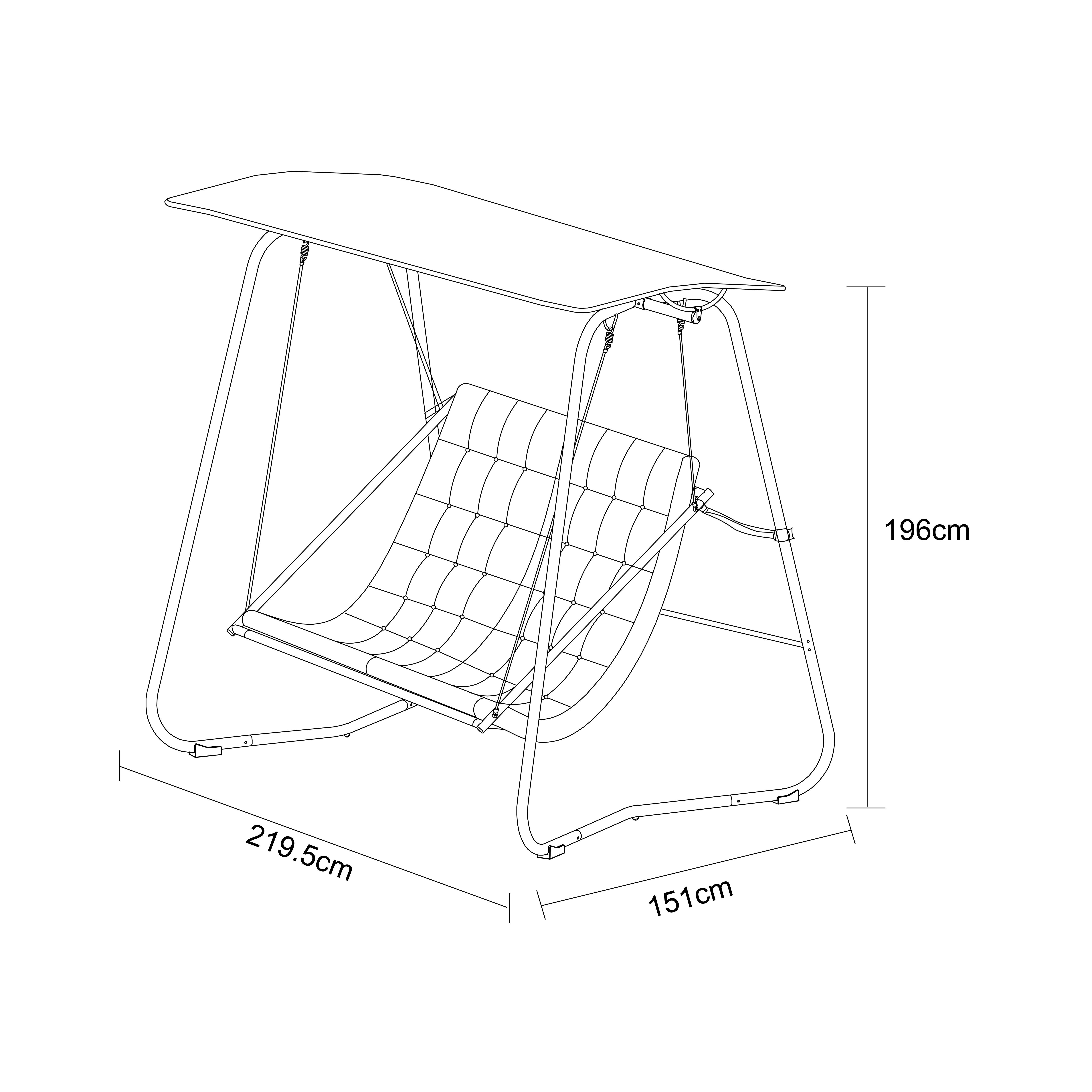 POCOline Hollywoodschaukel hellgrau Stahl B/H/L: ca. 151x195x220 cm Hollywoodschaukel - hellgrau/dunkelgrau (220,00/151,00/195,00cm) - POCOline
