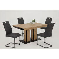 Essgruppe Agnes I Eiche anthrazit Holzwerkstoff B/H/T: ca. 220x76x90 cm Agnes I - Eiche/anthrazit (220,00/76,00/90,00cm) - Hela