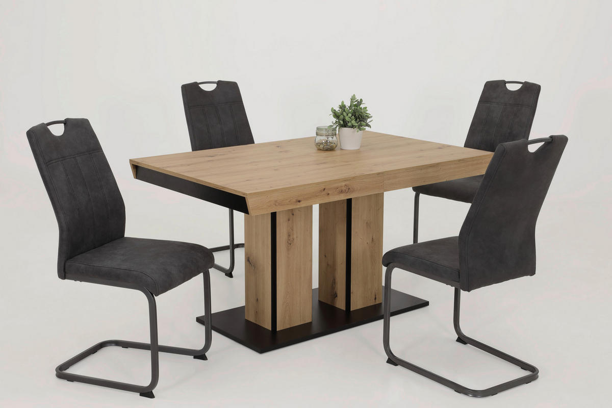 Essgruppe Agnes I Eiche anthrazit Holzwerkstoff B/H/T: ca. 220x76x90 cm Agnes I - Eiche/anthrazit (220,00/76,00/90,00cm) - Hela