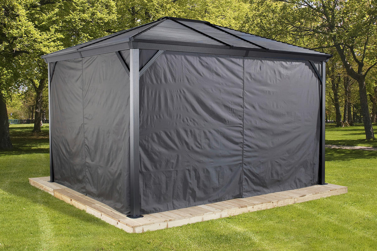 Sojag Pavillon Ventura anthrazit Stahl B/H/L: ca. 296x260x296 cm Ventura - anthrazit (296,00/296,00/260,00cm) - Sojag