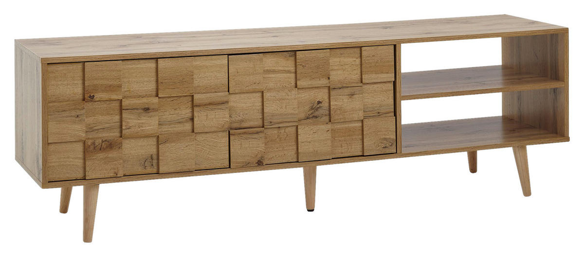 Lowboard Eiche Nachbildung Eiche B/H/T: ca. 160x51x40 cm Lowboard - Eiche (160,00/51,00/40,00cm) - Wohnling