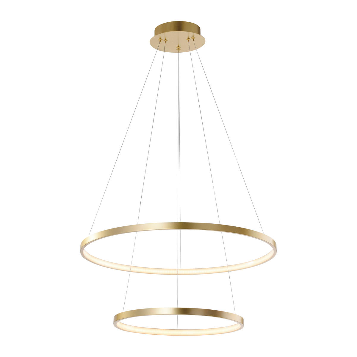 Just Light LED-Pendelleuchte CIRCLE 11525-12 weiß gold Metall Kunststoff H/D: ca. 120x50 cm 2.0 Brennstellen CIRCLE - gold/weiß (50,00/120,00cm) - Just Light