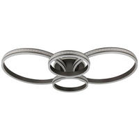 GLOBO Deckenleuchte titanfarbig klar Aluminium Metall B/H: ca. 106x13,7 cm 1 Brennstellen Grouni - klar/titanfarbig (106,00/13,70cm) - GLOBO