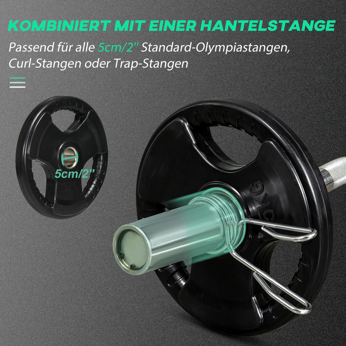 SPORTNOW Hantelscheibe schwarz Metall B/H/L: ca. 36x5x36 cm Hantelscheibe 2x 15 kg - schwarz (36,00/36,00/5,00cm) - SPORTNOW