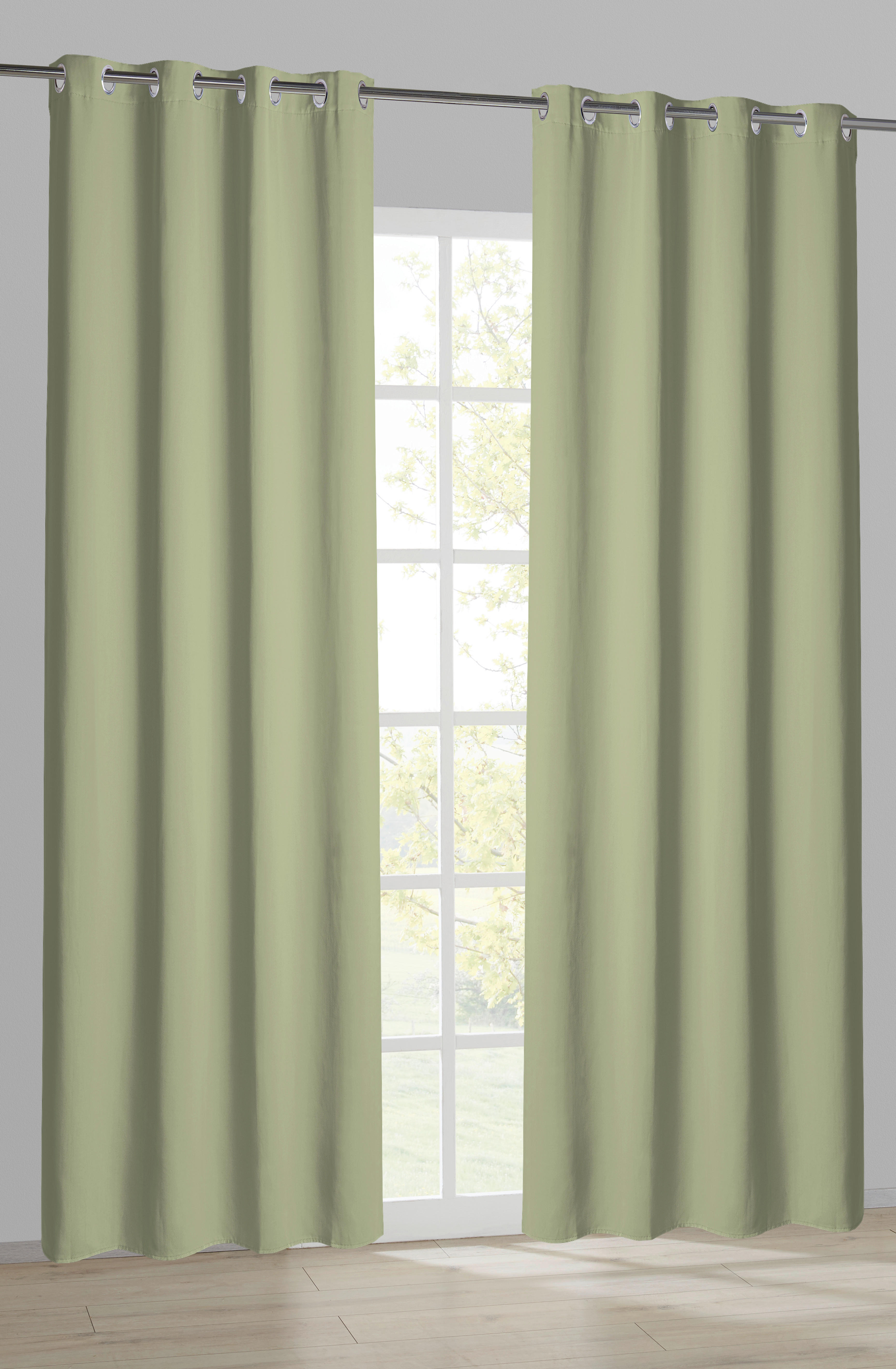 Ösenvorhang Verona grün B/L: ca. 140x245 cm Verona - grün (140,00/245,00cm)