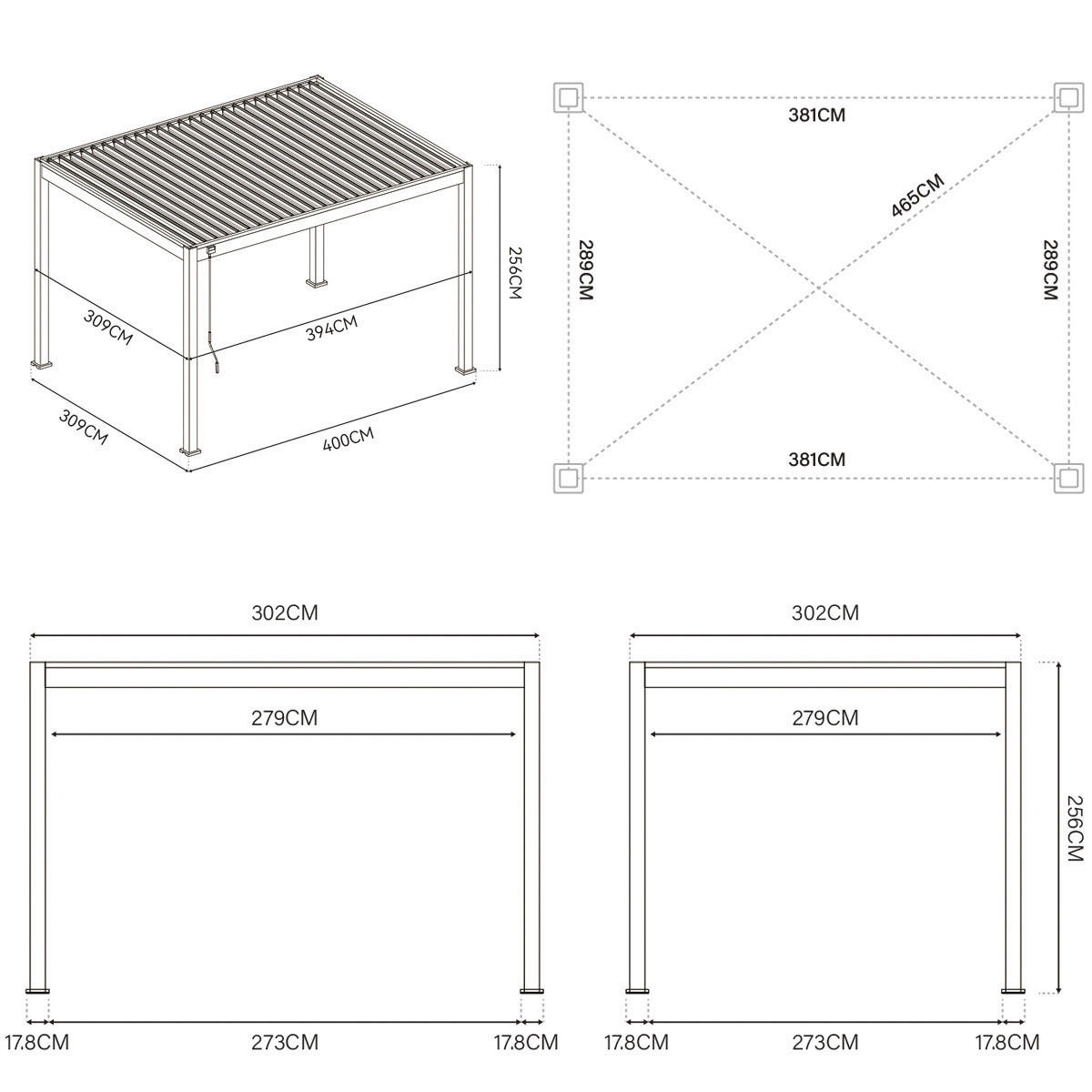 PergoLine Pergola Trumpf anthrazit Alumi...