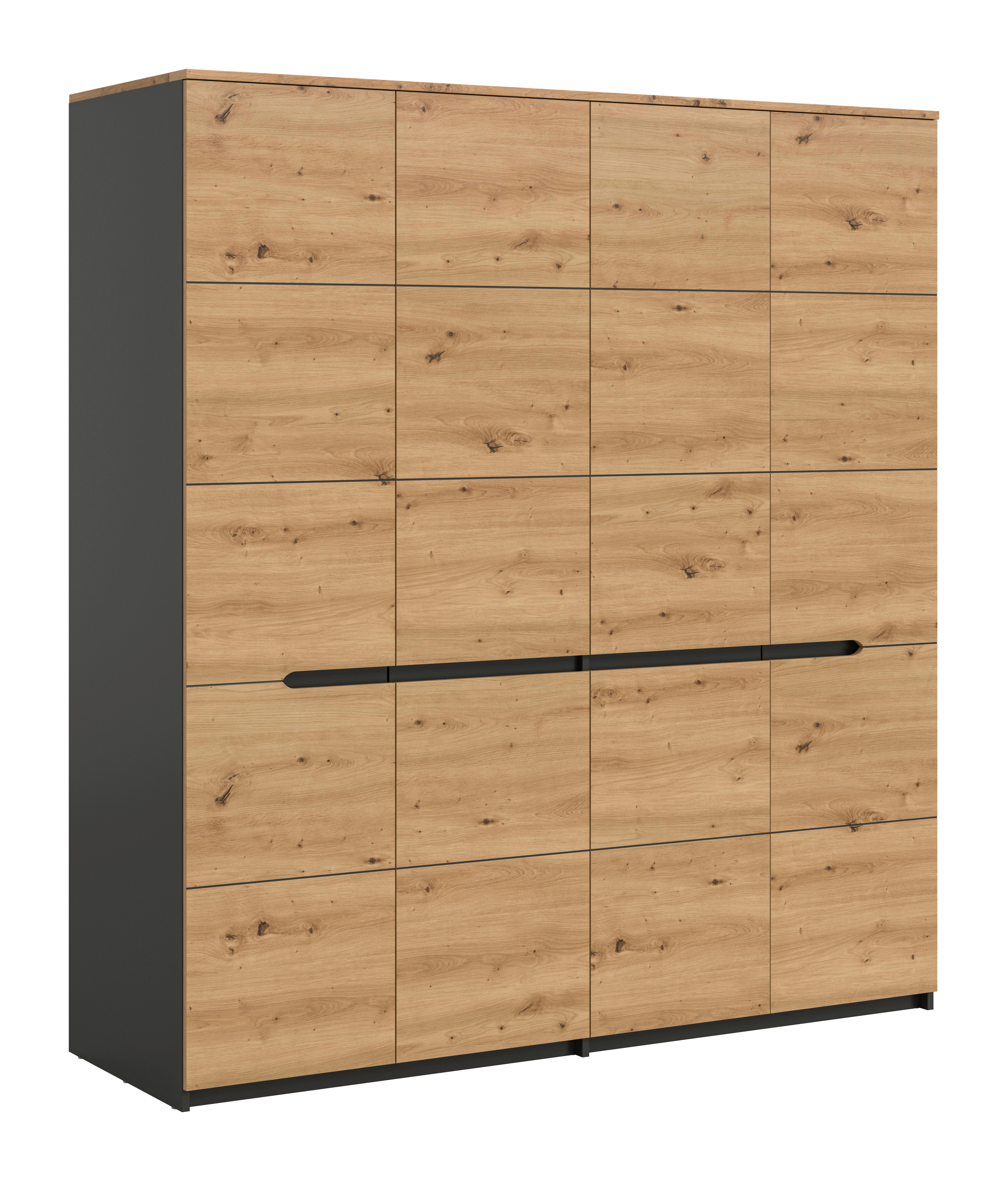 Kleiderschrank CANU basaltgrau Artisan Nachbildung B/H/T: ca. 180x198x59 cm CANU - basaltgrau (180,00/198,00/59,00cm) - xonox.home