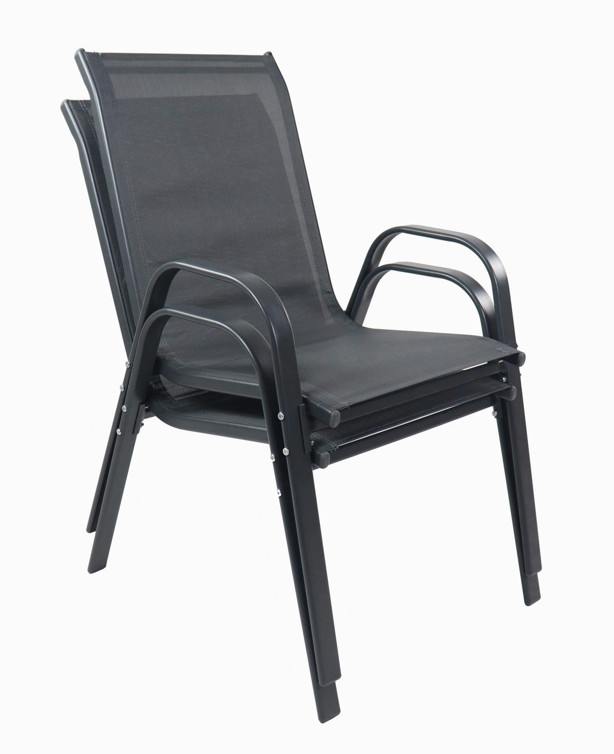 VCM Gartenstuhl 2er Set anthrazit Textilene B/H/L: ca. 56x89x73 cm Gartenstuhl 2er Set Sonlas - anthrazit (73,00/56,00/89,00cm) - VCM