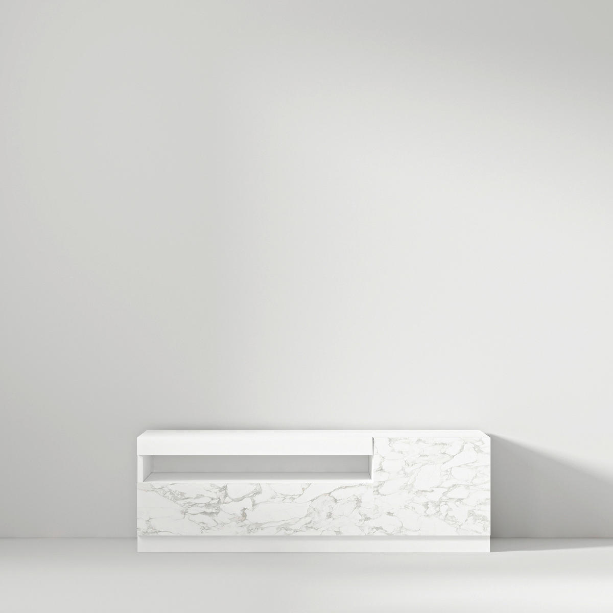 TV-Lowboard 9499 weiß Marmor Optik B/H/T: ca. 120x40x37 cm 9499 - weiß (120,00/40,00/37,00cm) - moebel17