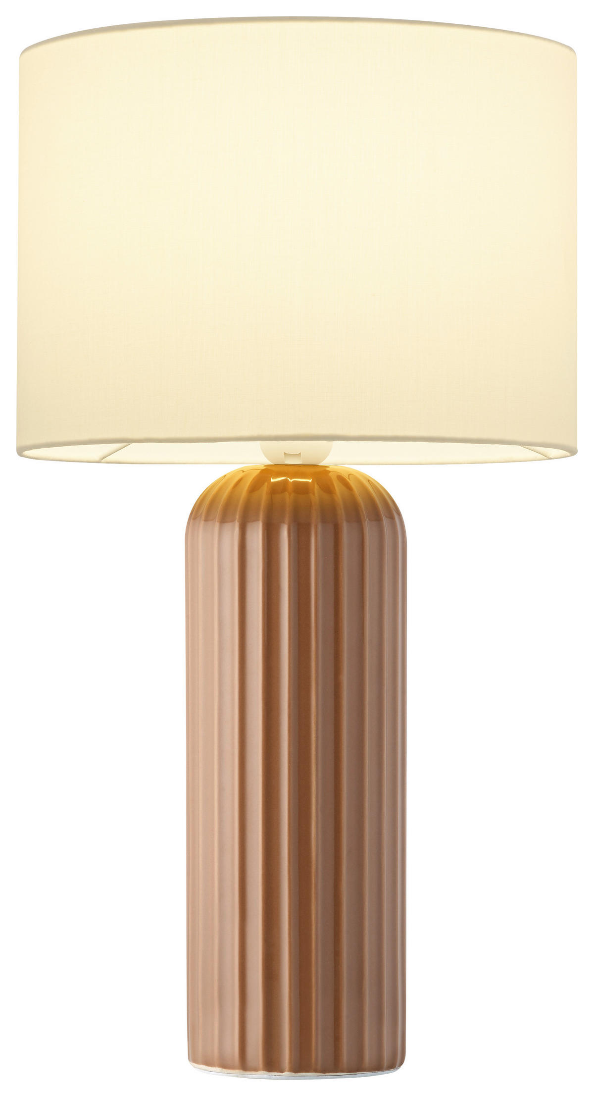 Reality Leuchten Tischleuchte mokka beige Keramik Stoff B/L: ca. 20x36 cm Tischleuchte_Blaire - beige/mokka (20,00/36,00cm) - Reality Leuchten