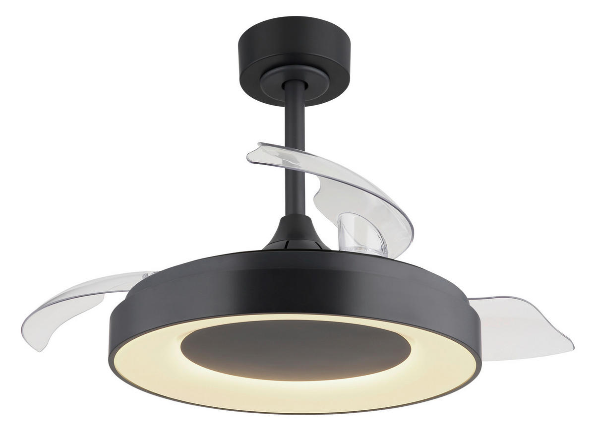 GLOBO Deckenventilator transparent grau Opal H/D: ca. 44,8x91 cm max. 40 W ELINA - Opal/transparent (91,00/44,80cm) - GLOBO