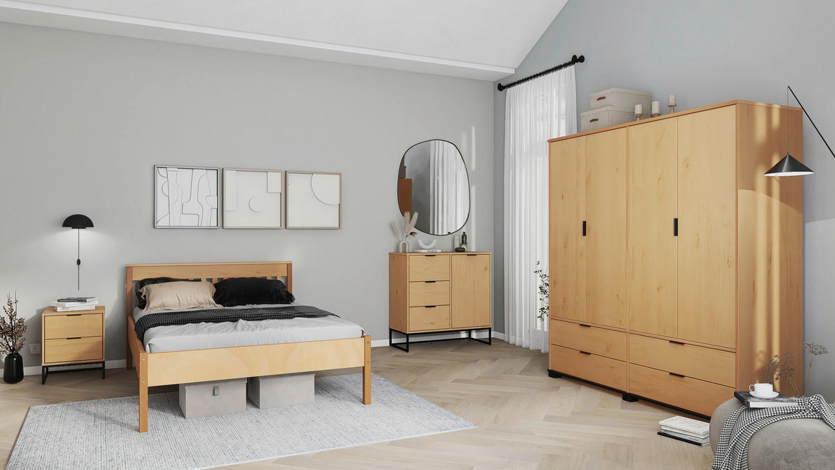 Kommode Vivo 2T3S Oak lackiert B/H/L: ca. 45,3x80x150 cm Vivo 2T3S - Oak (150,00/45,30/80,00cm) - Inter Link