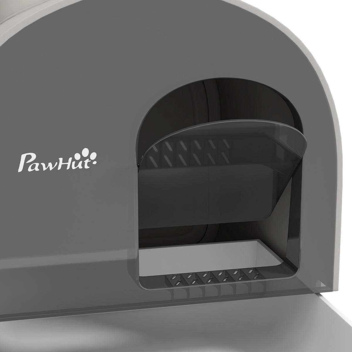 PawHut Katzentoilette grau Kunststoff B/H/L: ca. 44x47x43 cm Katzentoilette - grau (43,00/44,00/47,00cm) - PawHut