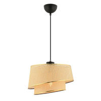 Opviq Pendelleuchte kamel gold Stoff Metall B/H/L: ca. 32x65x32 cm E27 1 Brennstellen Barette Hazeran - gold/kamel (32,00/32,00/65,00cm) - Opviq