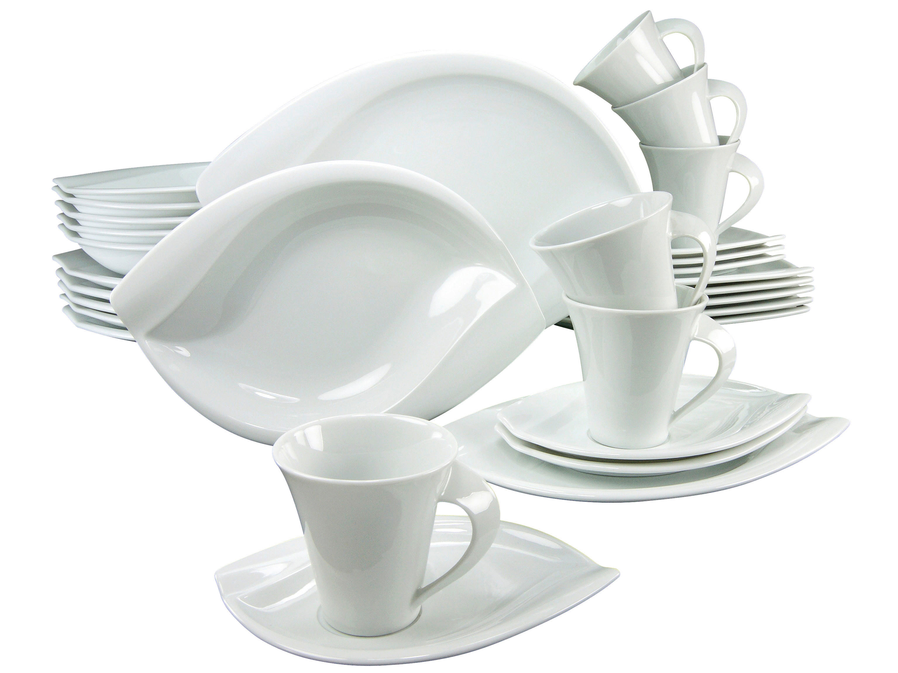 CreaTable Kombiservice ACACIA weiß Porzellan 30 tlg. ACACIA - weiß - CreaTable