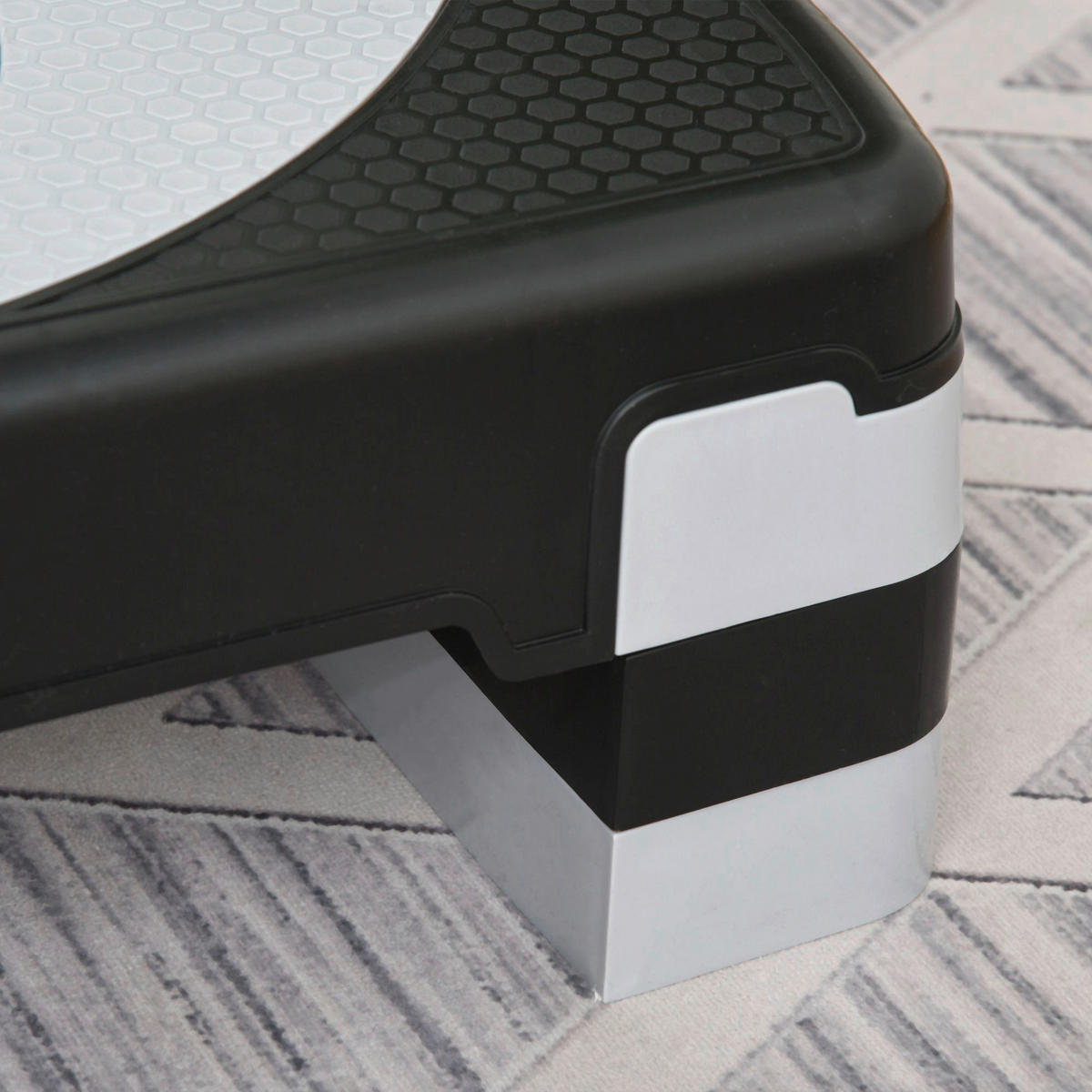 HOMCOM Steppbrett schwarz Kunststoff B/H/L: ca. 31x20x80 cm Steppbrett - schwarz/grau (80,00/31,00/20,00cm) - HOMCOM