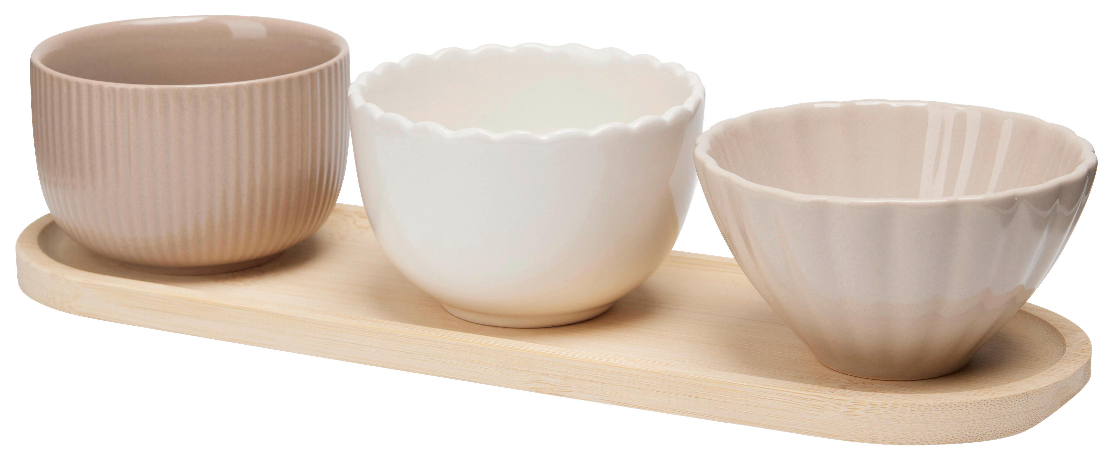 Servierset mehrfarbig Steinzeug B/H/L: ca. 29x9,5x6,6 cm Servierset_4tlg. - mehrfarbig (6,60/29,00/9,50cm)