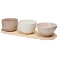 Servierset mehrfarbig Steinzeug B/H/L: ca. 29x9,5x6,6 cm Servierset_4tlg. - mehrfarbig (6,60/29,00/9,50cm)