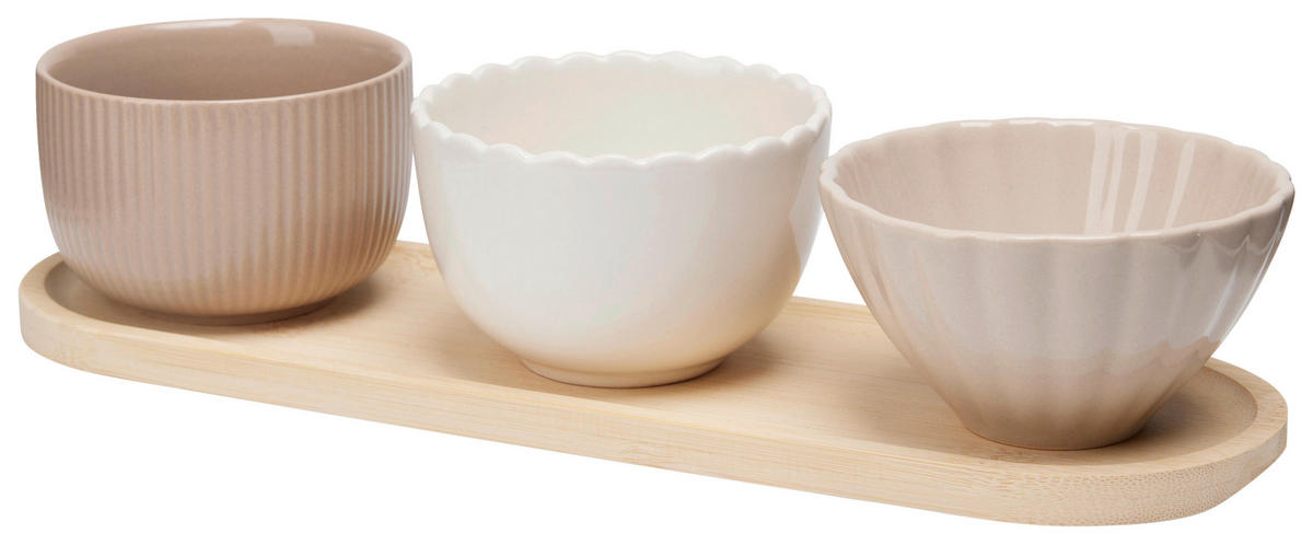 Servierset mehrfarbig Steinzeug B/H/L: ca. 29x9,5x6,6 cm Servierset_4tlg. - mehrfarbig (6,60/29,00/9,50cm)