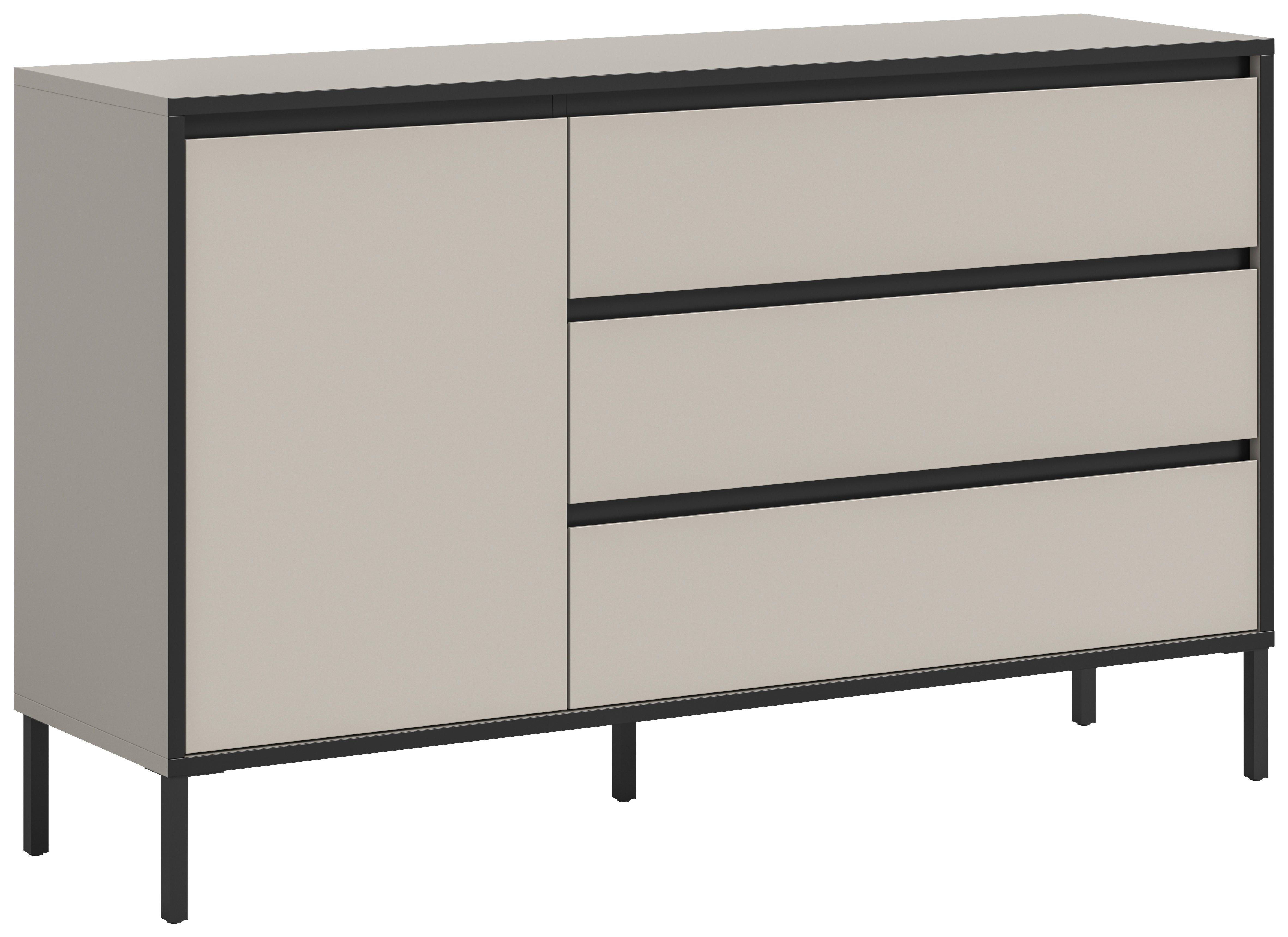 Sideboard Tron Kaschmirgrau Nachbildung schwarz B/H/T: ca. 136x83x38 cm Tron - schwarz (136,00/83,00/38,00cm) - xonox.home