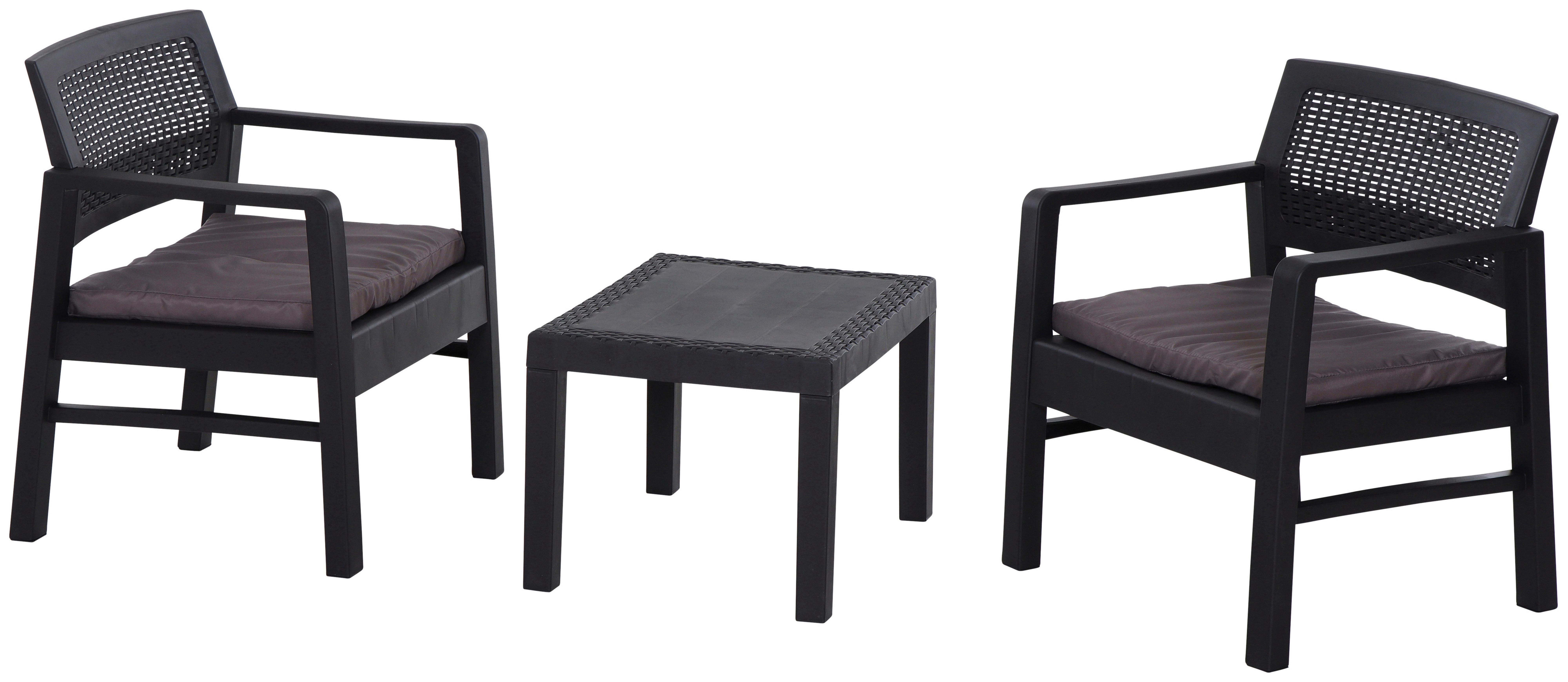 ProGarden Balkonset Kraka anthrazit Kunststoff B/H/L: ca. 60x42x70 cm Kraka - anthrazit (70,00/60,00/42,00cm) - ProGarden
