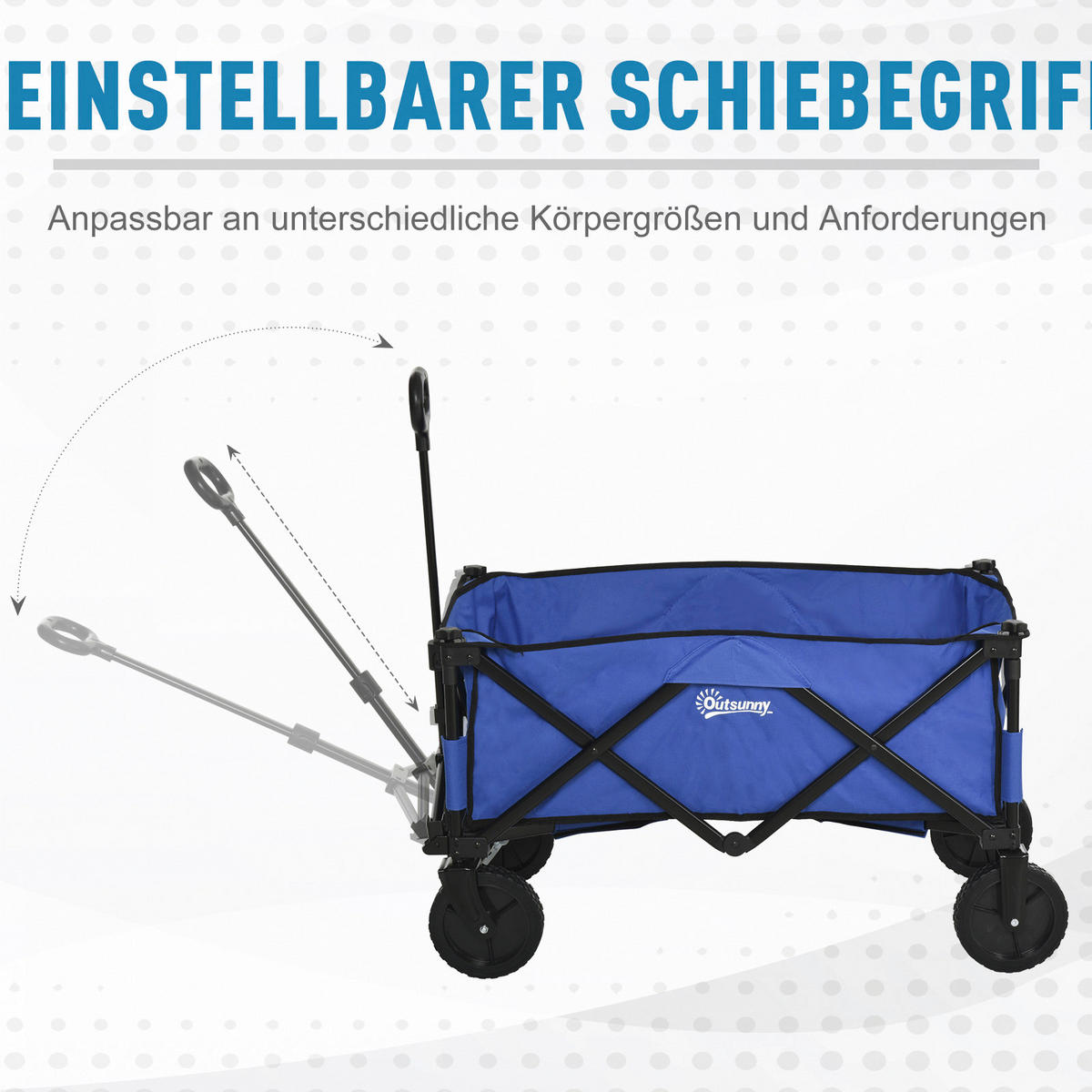 Outsunny Bollerwagen faltbar dunkelblau Stahl B/H/L: ca. 51x92x107 cm Bollerwagen_faltbar - dunkelblau (107,00/51,00/92,00cm) - Outsunny