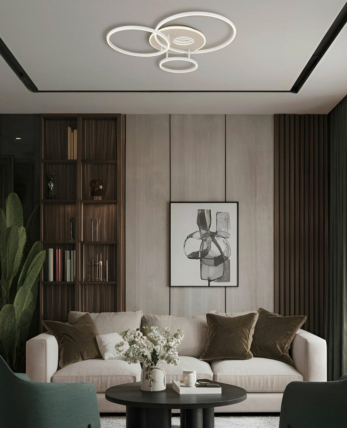 Deckenleuchte sand Alu Metall Acryl B/H/L: ca. 70x13x80,7 cm 1 Brennstellen Invertina - sand (80,70/70,00/13,00cm)