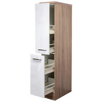 Apothekerschrank Valero weiß Hochglanz B/H/T: ca. 30x162x60 cm Valero - Eiche/weiß (30,00/162,00/60,00cm) - Flex-Well