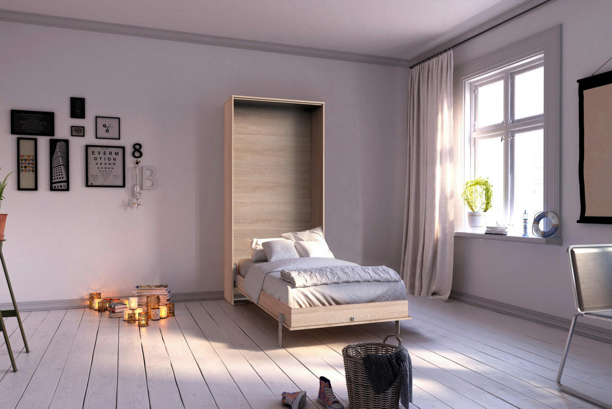 Klappbett Juist Eiche Sägerau Nachbildung Liegefläche B/L: ca. 90x200 cm Juist - Eiche (102,00/213,00/43,00cm)