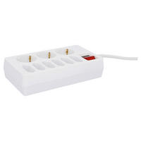Tischsteckdose weiß ca. 250 V Tischsteckdose_3+6fach m.Schalter - weiß