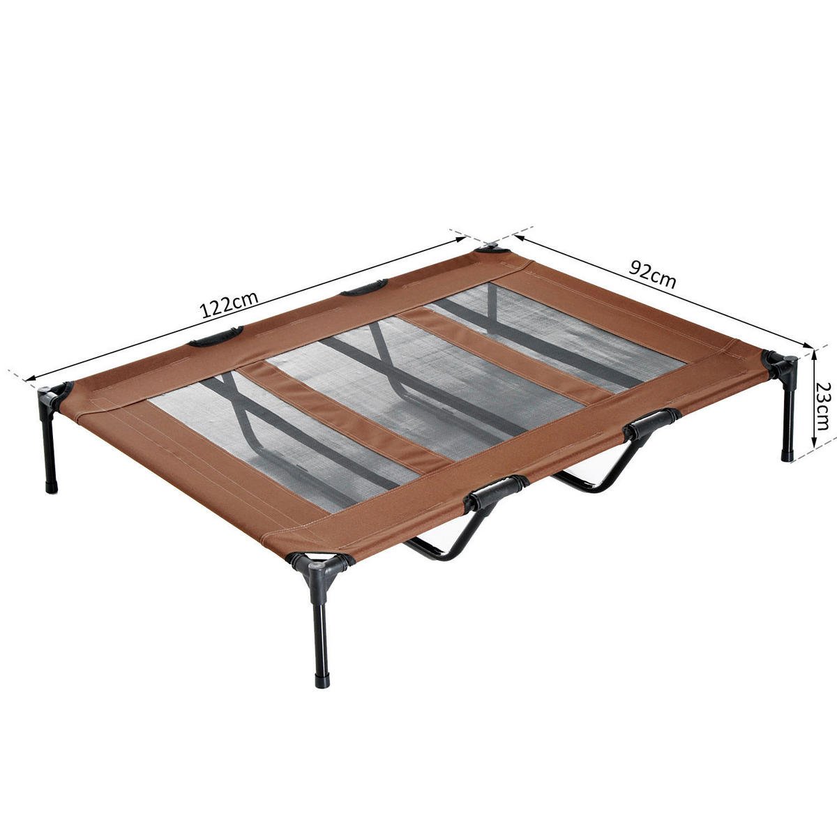 PawHut Hunde Liegeplatz braun Metall B/H/L: ca. 92x23x122 cm Hunde Liegeplatz inkl.Tragetasche - braun/schwarz (122,00/92,00/23,00cm) - PawHut