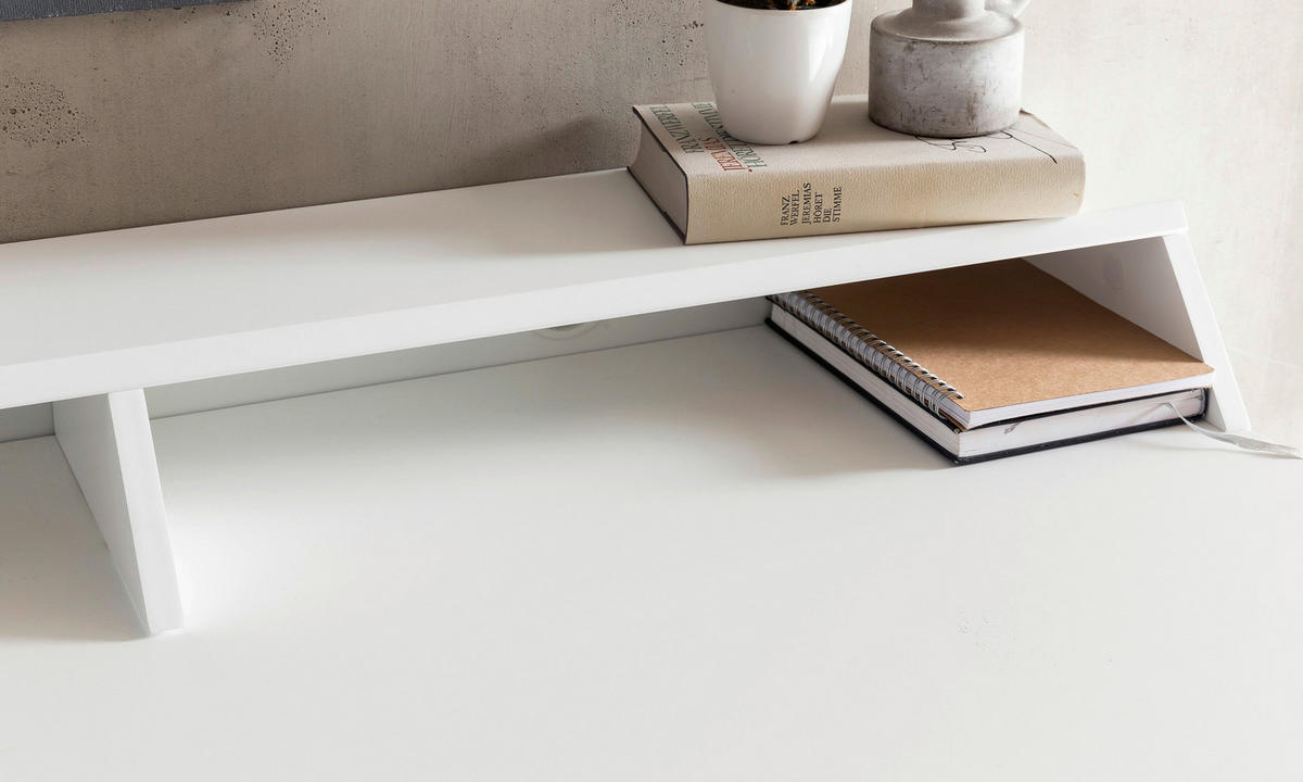 Schreibtisch weiß lackiert natur B/H/T: ca. 110x85x60 cm Schreibtisch - weiß/natur (110,00/85,00/60,00cm) - Wohnling