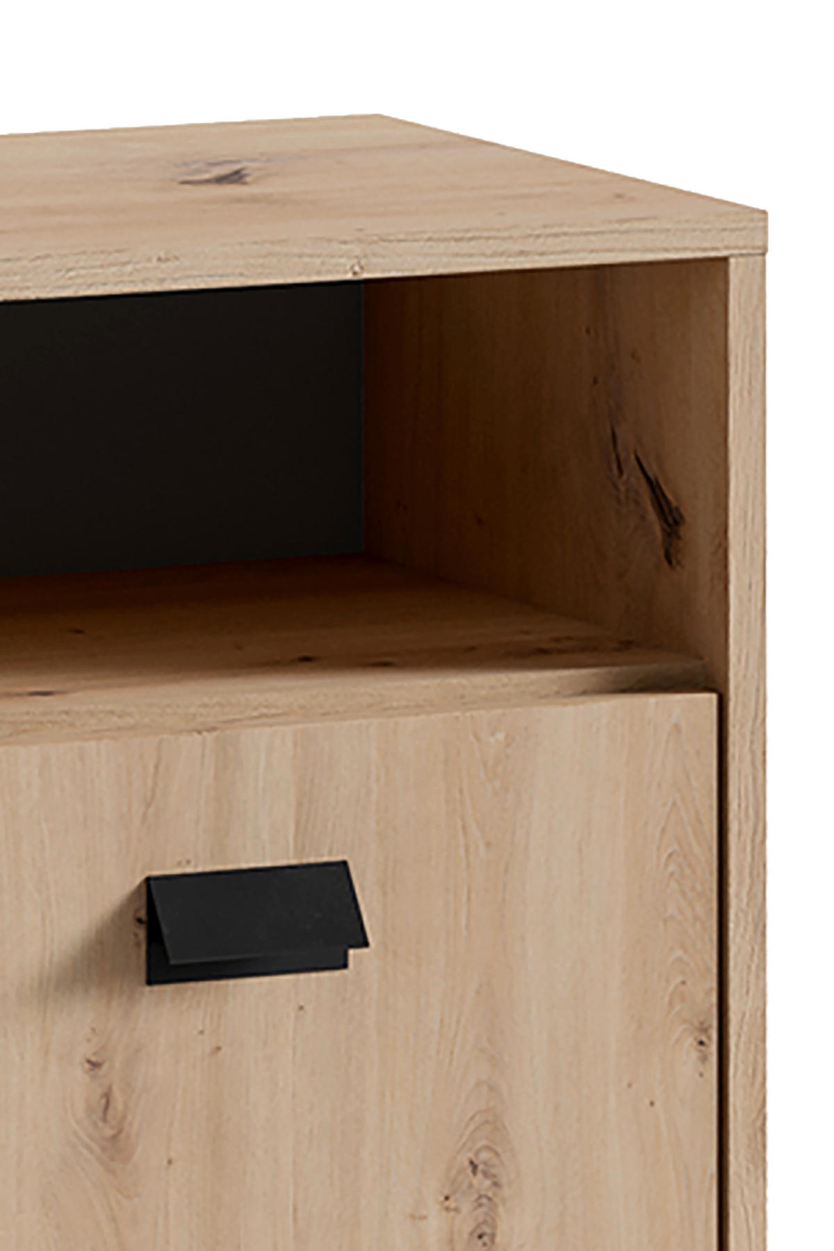 Kommode WELLNESS Eiche Artisan Nachbildung schwarz schwarz anthrazit B/H/T: ca. 80,5x77,5x31 cm WELLNESS - Eiche/schwarz (80,50/77,50/31,00cm) - byLIVING