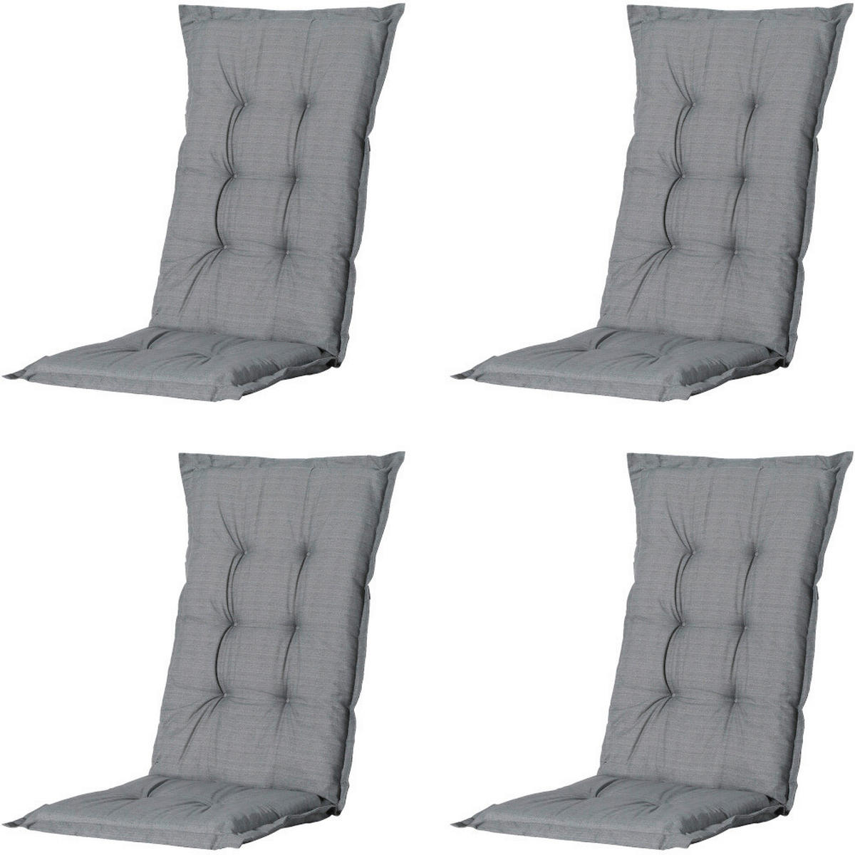 PROGARDEN,MADISON Klappsessel Set + Auflagen Tampa grau Kunststoff B/H/L: ca. 61x109x60 cm Tampa - anthrazit/grau (60,00/61,00/109,00cm) - PROGARDEN,MADISON