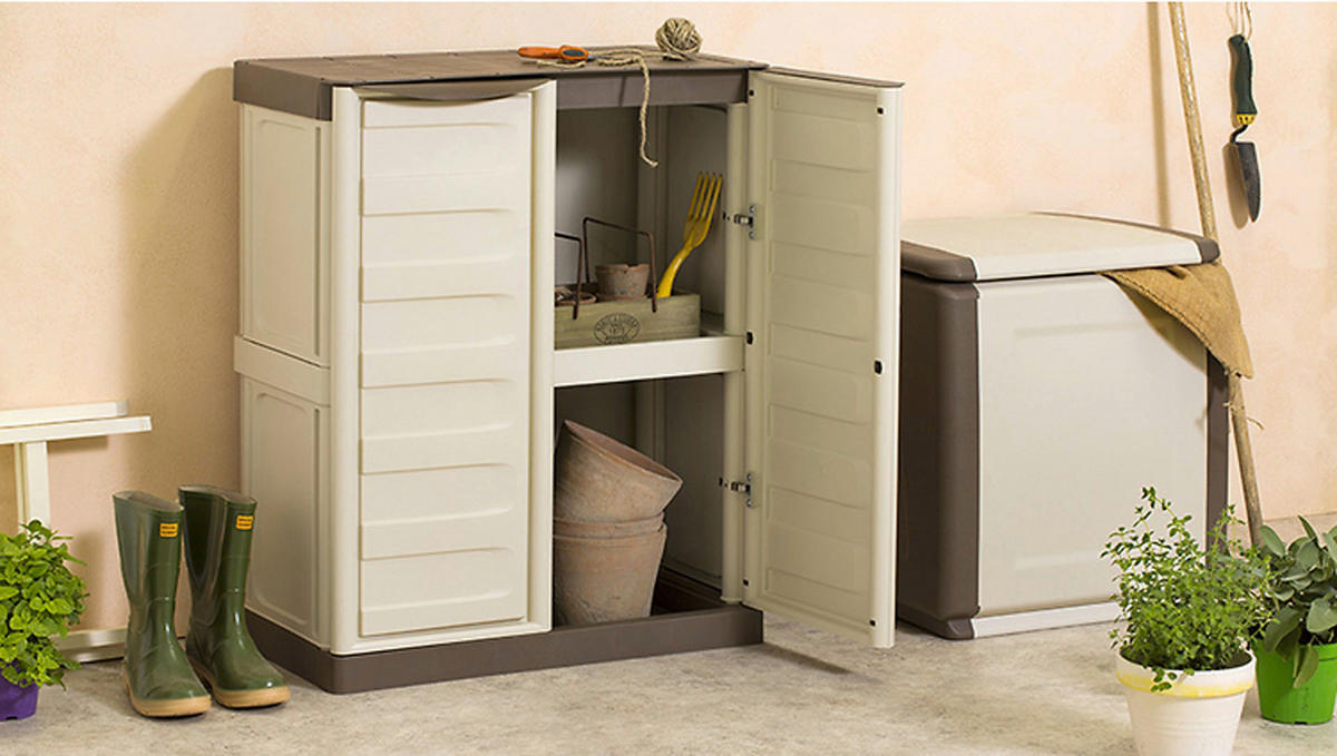 ArtPlast Kunststoffschrank Spazio beige Kunststoff B/H/L: ca. 85x39x70 cm Spazio - beige/braun (70,00/85,00/39,00cm) - Artplast
