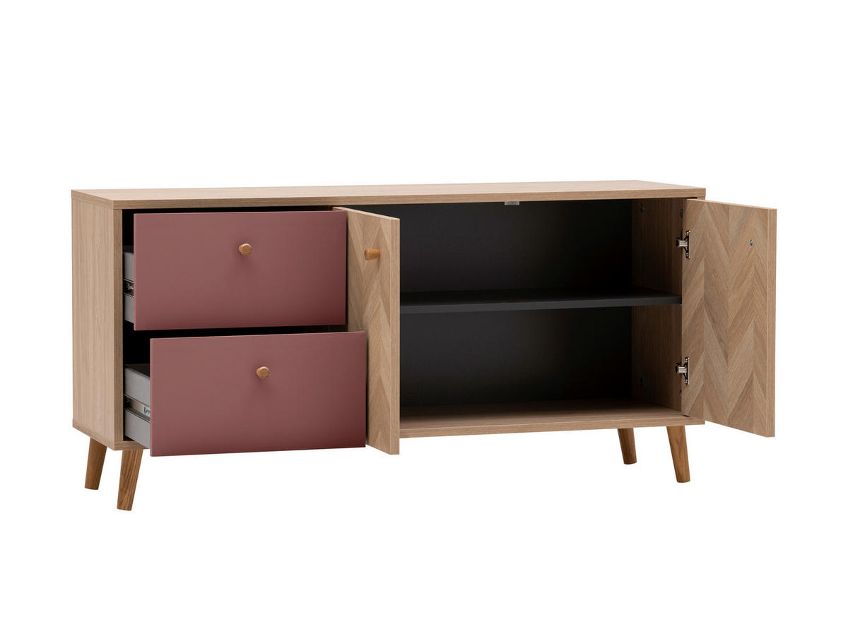 Lowboard Visby Eiche Nachbildung mauve B/H/T: ca. 109x44,1x33,05 cm Visby - Eiche/mauve (109,00/44,10/33,05cm) - Schildmeyer