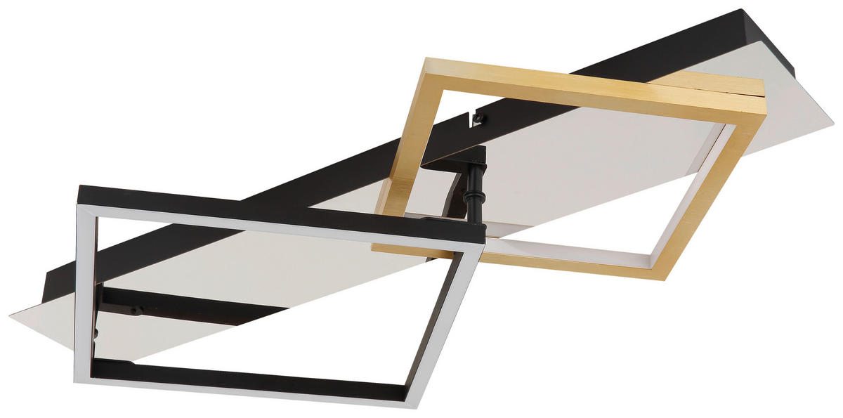 GLOBO LED-Deckenleuchte 67847-24 gold mattschwarz Chrom Aluminium Metall Kunststoff B/H/T: ca. 35,5x7x59 cm LESINA - gold/mattschwarz (35,50/7,00/59,00cm) - GLOBO