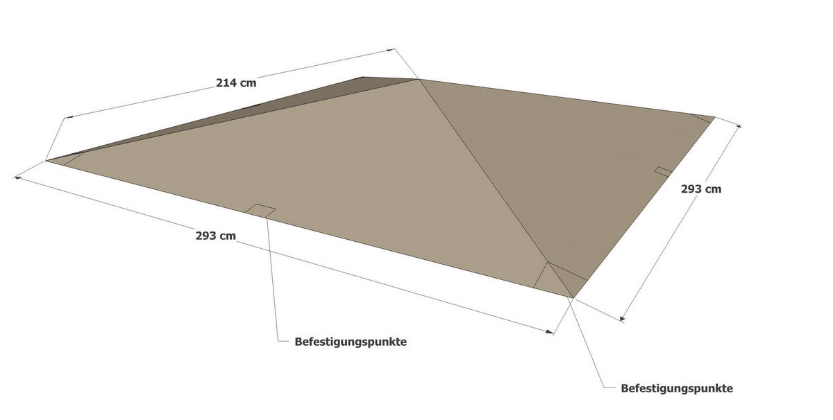 Grasekamp Universal Ersatzdach taupe Kunststoff B/T: ca. 293x293 cm Universal_Ersatzdach - taupe (293,00/293,00cm) - Grasekamp