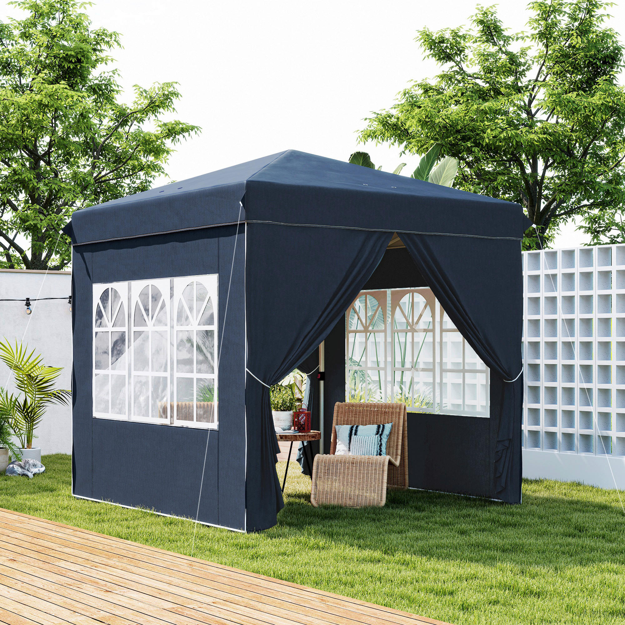 Thumbnail - Outsunny Pavillon blau Polyester B/H/L: ca. 248x270x248 cm
