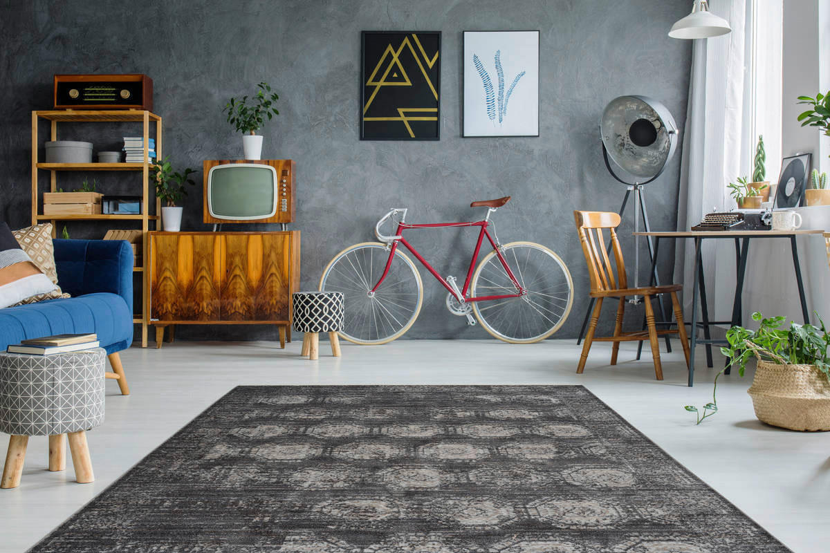 360Living Teppich Baroque anthrazit B/L: ca. 160x230 cm Baroque - anthrazit (160,00/230,00cm) - 360Living