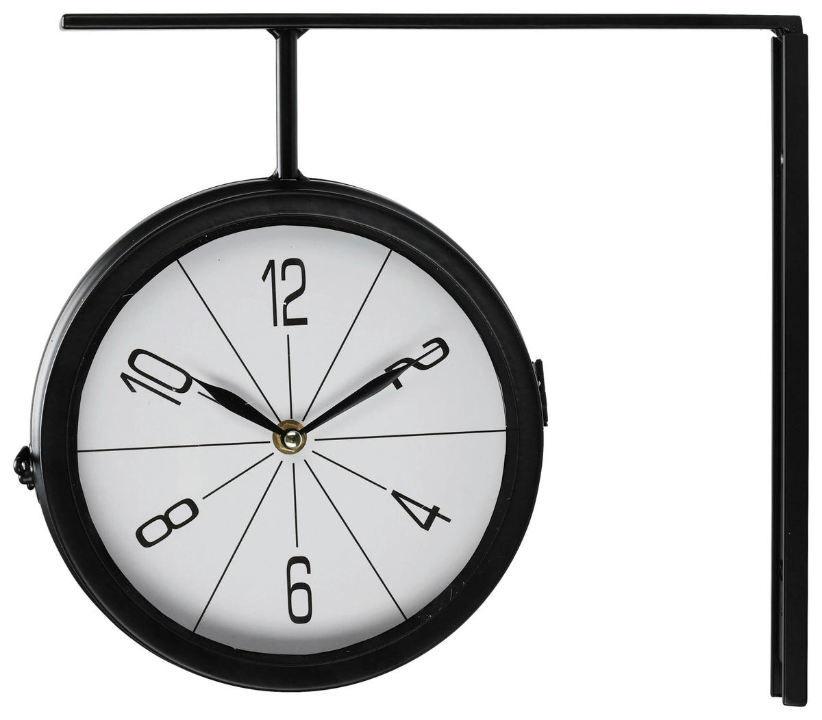 Wanduhr schwarz B/H/L: ca. 33x10x29 cm Wanduhr - weiß/schwarz (29,00/33,00/10,00cm)