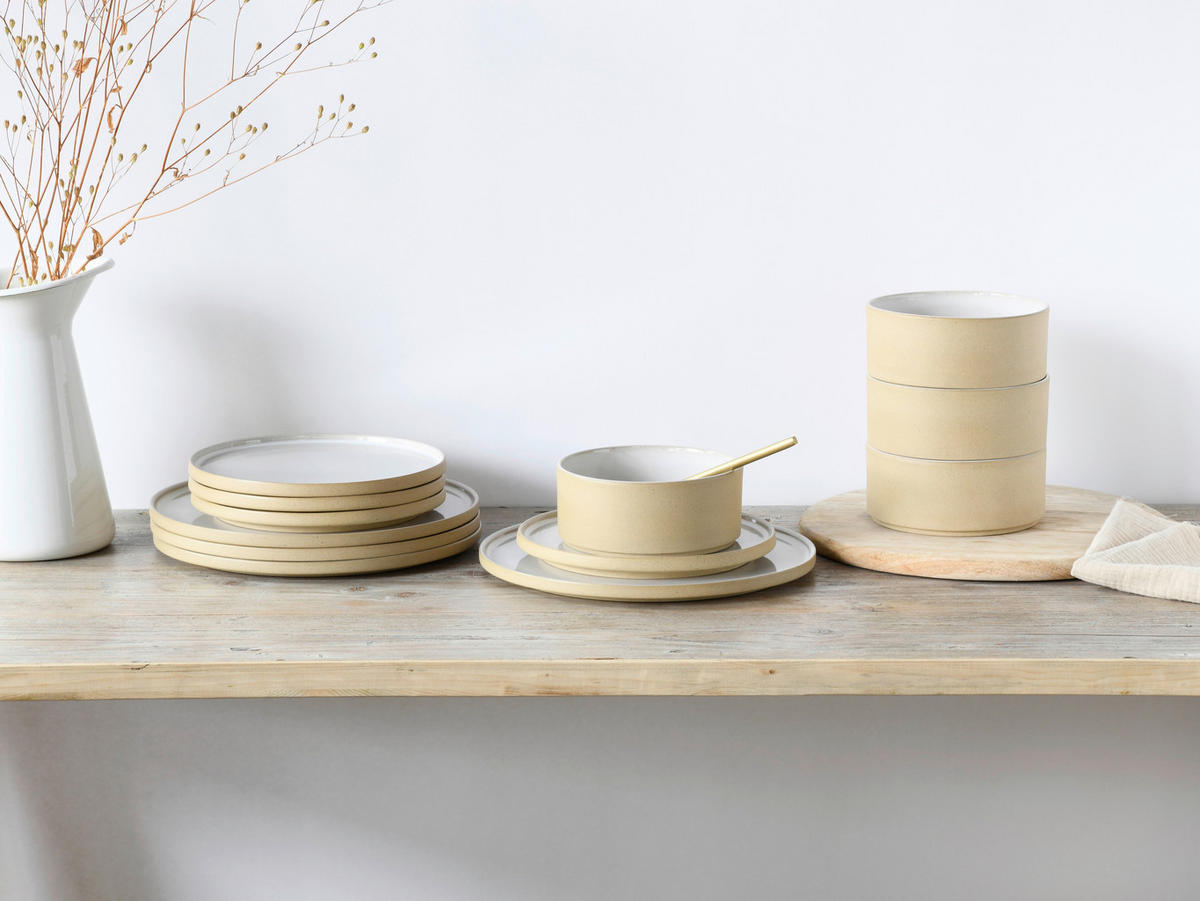 CreaTable Tafelservice Futuro weiß Steinzeug 12 tlg. Futuro - weiß - CreaTable