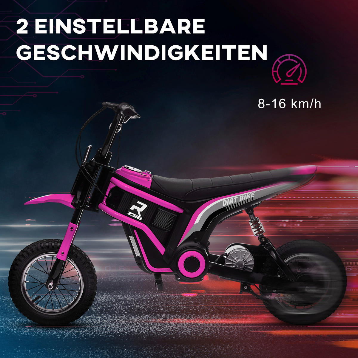 HOMCOM Kindermotorrad rosa B/H/L: ca. 64x76,5x119 cm Kindermotorrad - rosa (119,00/64,00/76,50cm) - HOMCOM