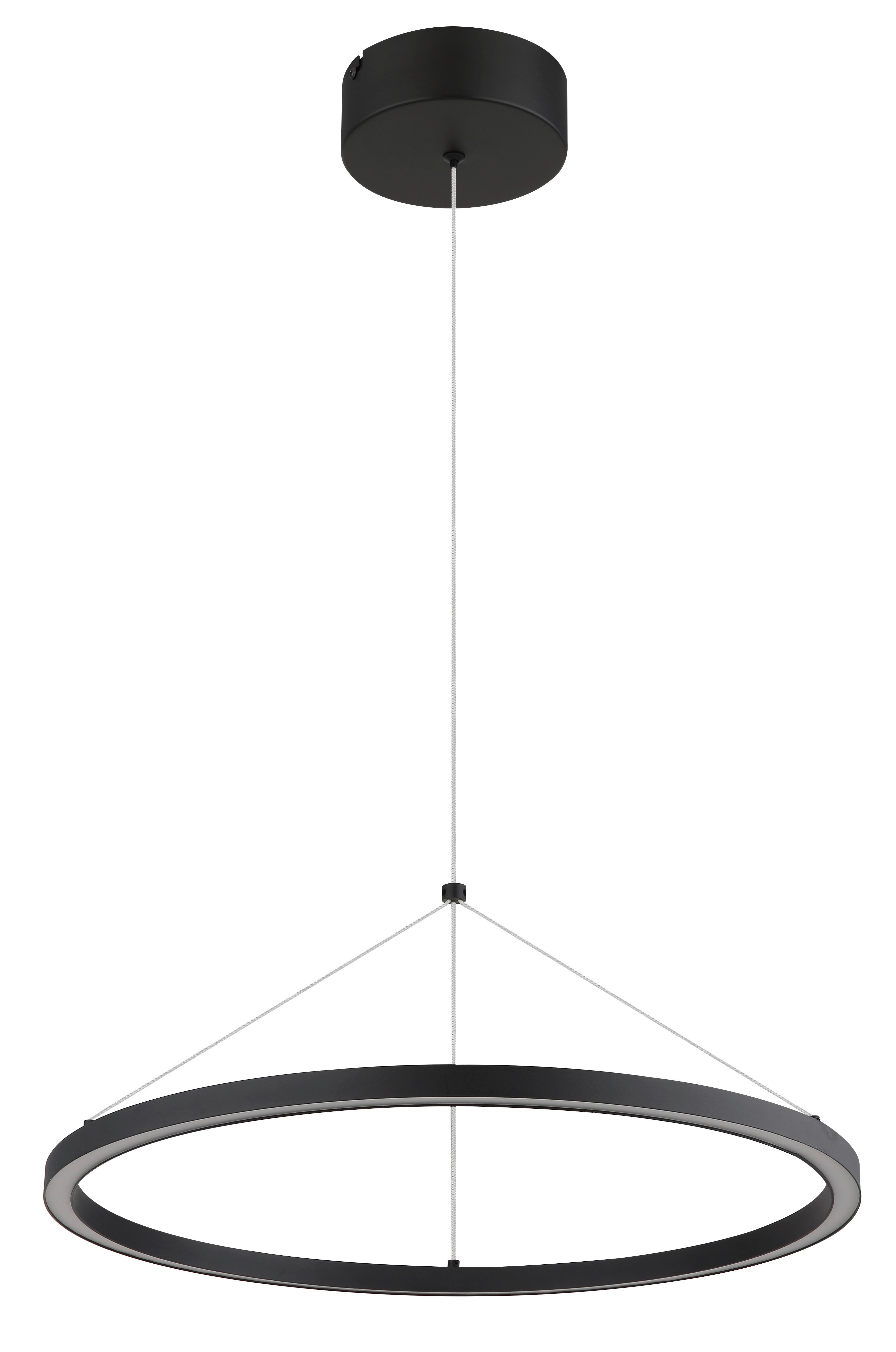 GLOBO LED-Pendelleuchte GRENVIX 67188H mattschwarz Opal Metall Kunststoff H/D: ca. 120x50 cm 1.0 Brennstellen GRENVIX - Opal/mattschwarz (50,00/120,00cm) - GLOBO