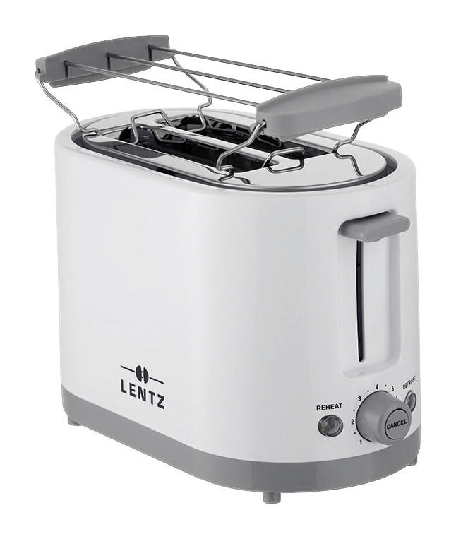 LENTZ Toastautomat 74273 weiß hellgrau Kunststoff Metall Toastautomat 74273 - hellgrau/weiß - LENTZ