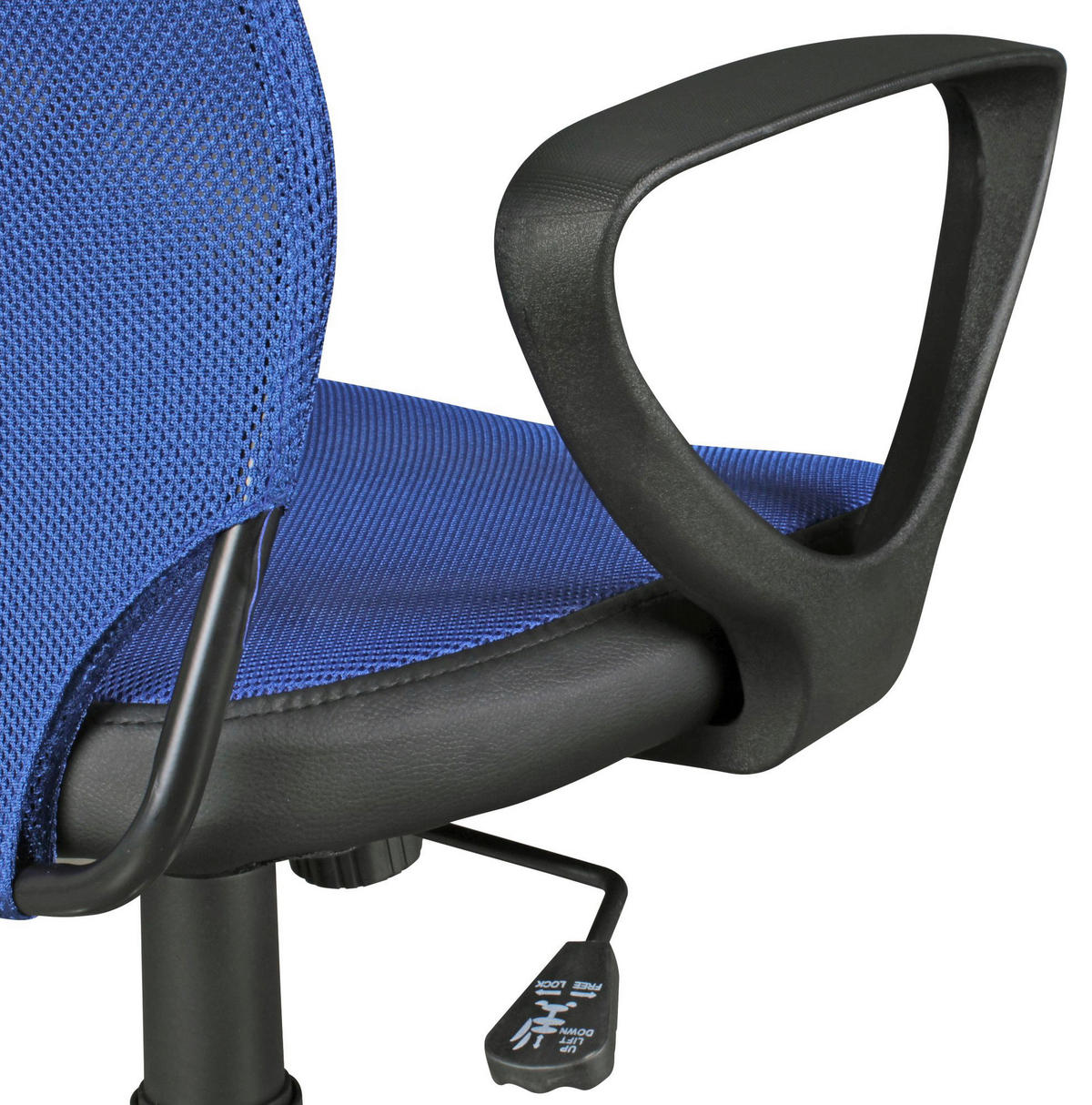 Drehstuhl blau Stoff Kinderschreibtischstuhl TERNI - blau (60,00/101,00/60,00cm) - Amstyle
