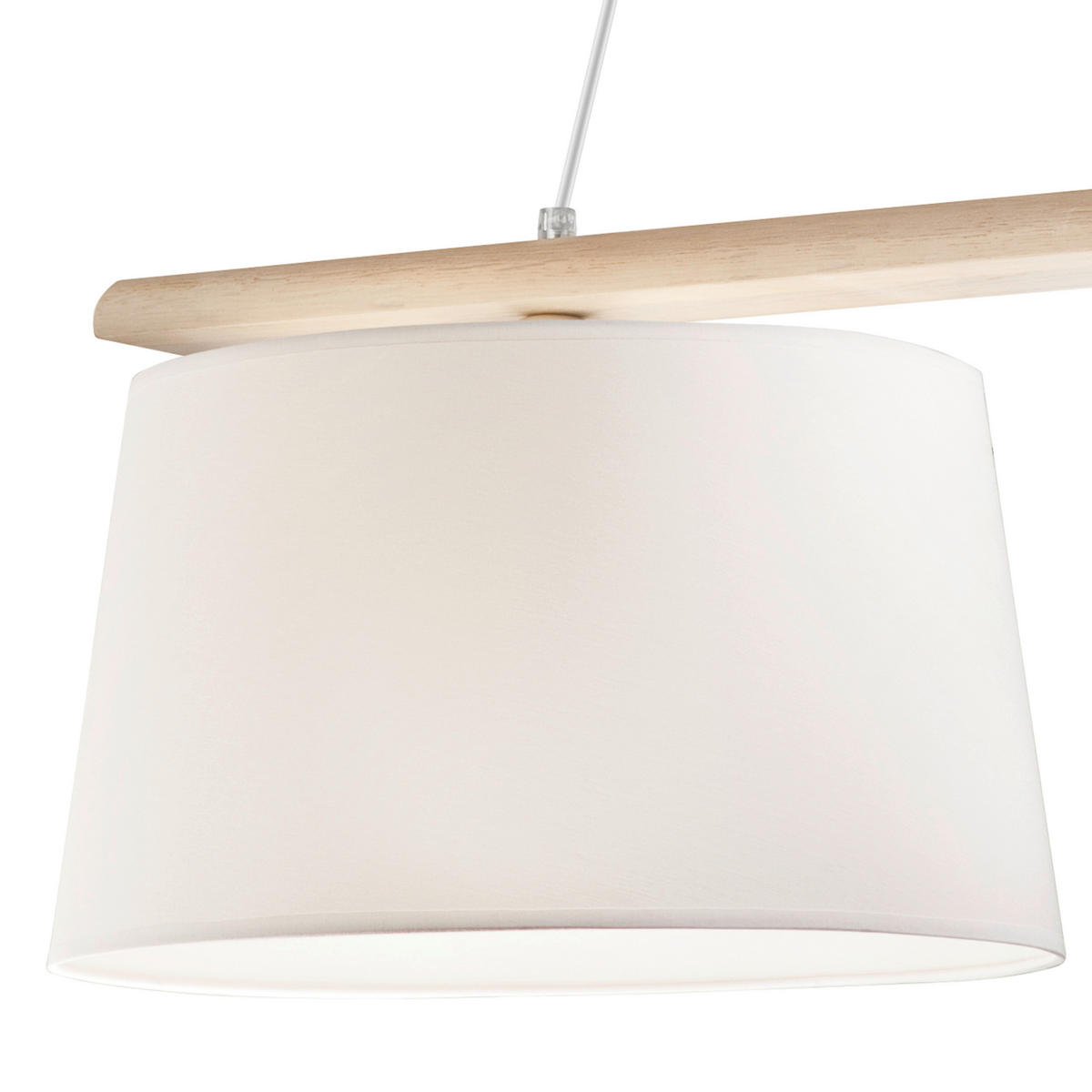 Lamkur Deckenleuchte weiß Stahl Holz B/H/L: ca. 24x45x90 cm 2 Brennstellen Aida - weiß (90,00/24,00/45,00cm) - Lamkur