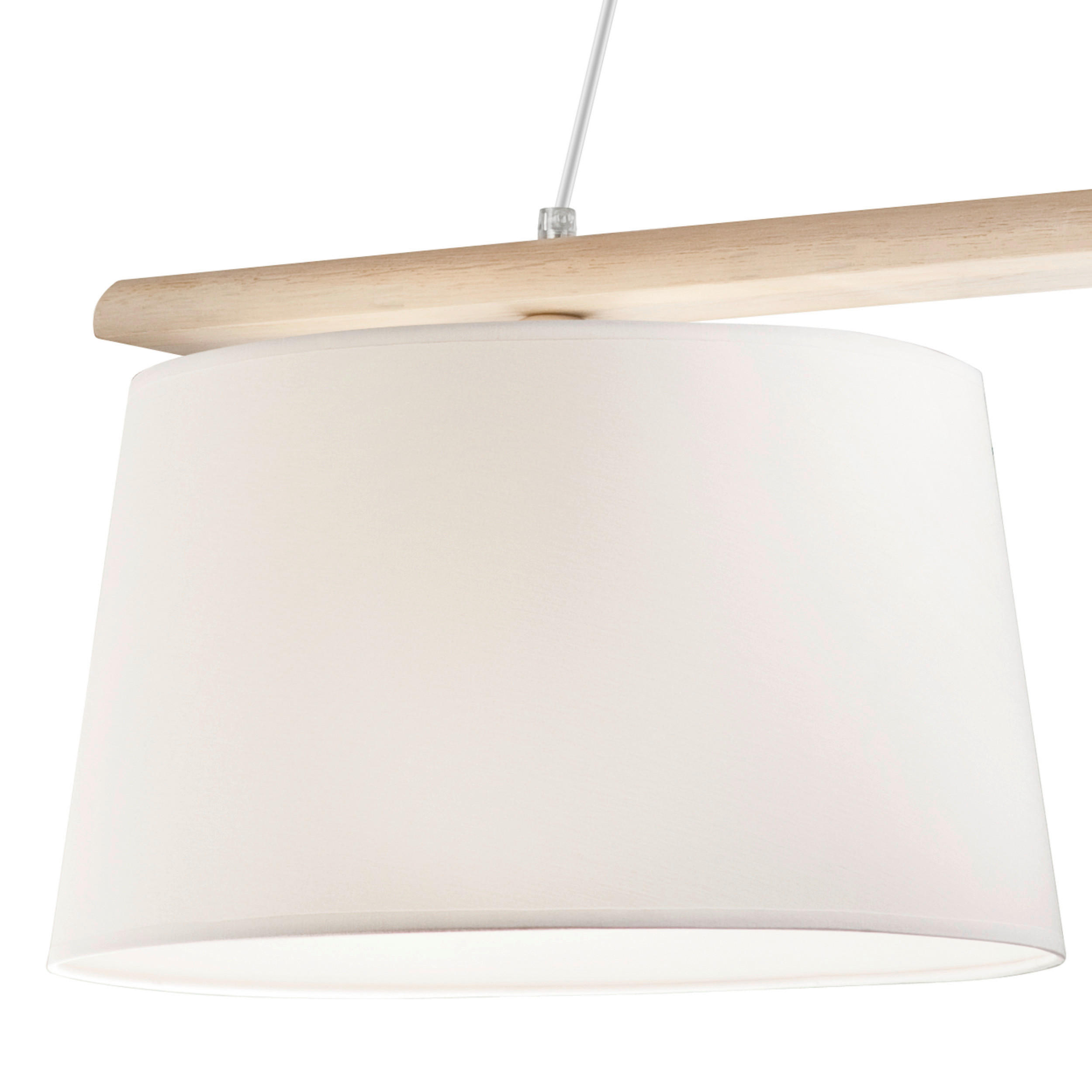 Thumbnail - Lamkur Deckenleuchte weiß Stahl Holz B/H/L: ca. 24x45x90 cm 2 Brennstellen